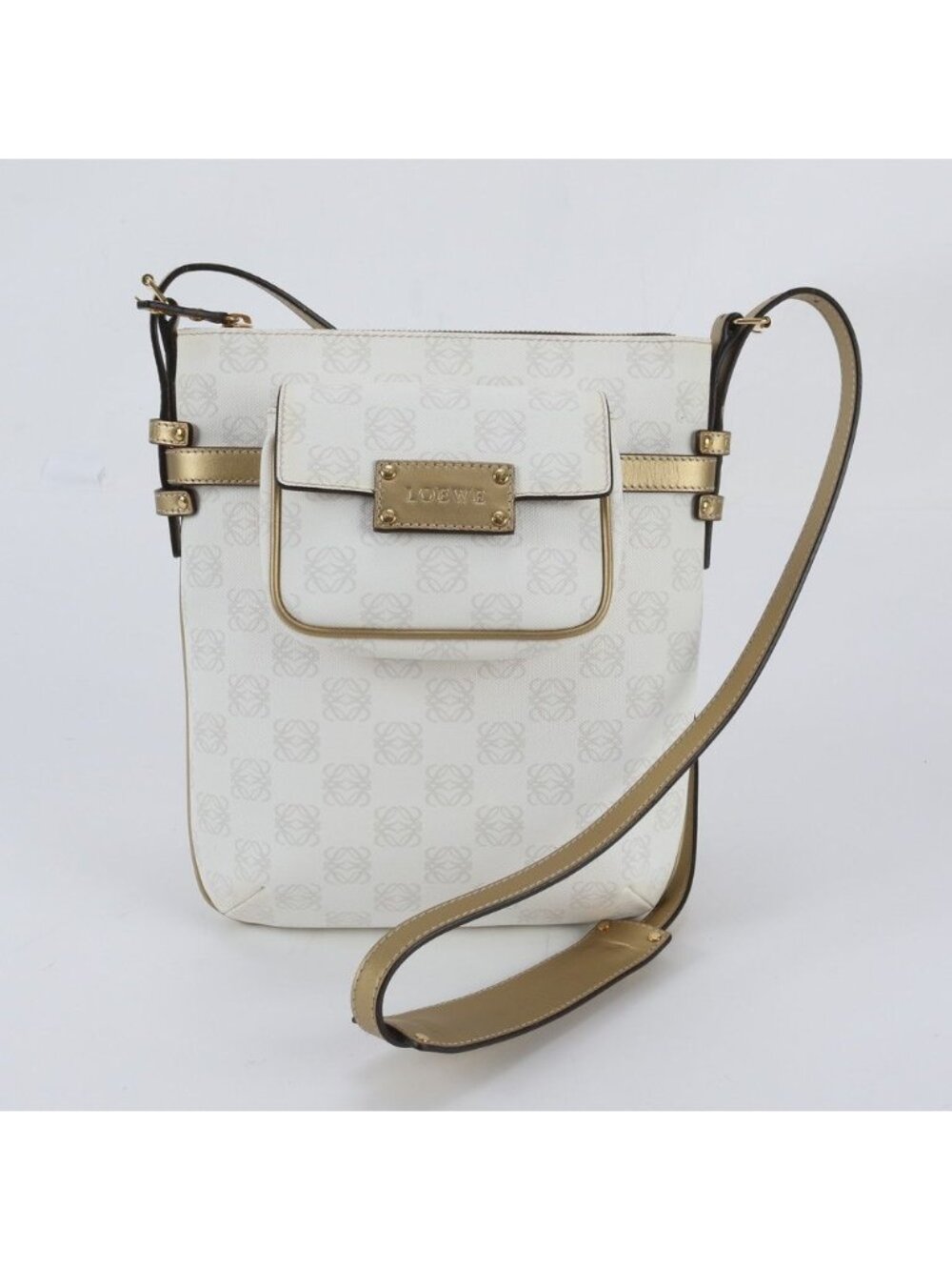 Loewe Anagram Repeat Leather Shoulder Bag Crossbody Hand